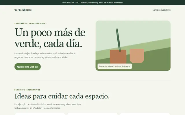 Muestra de web para jardinería