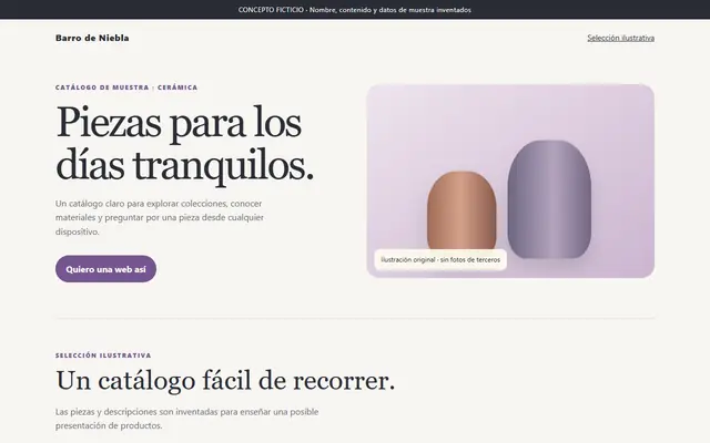 Muestra de web para tienda